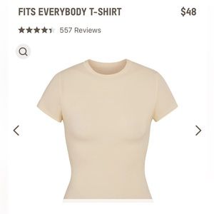 SKIMS Fits Everybody T-shirt 2X in Color in Color Sand